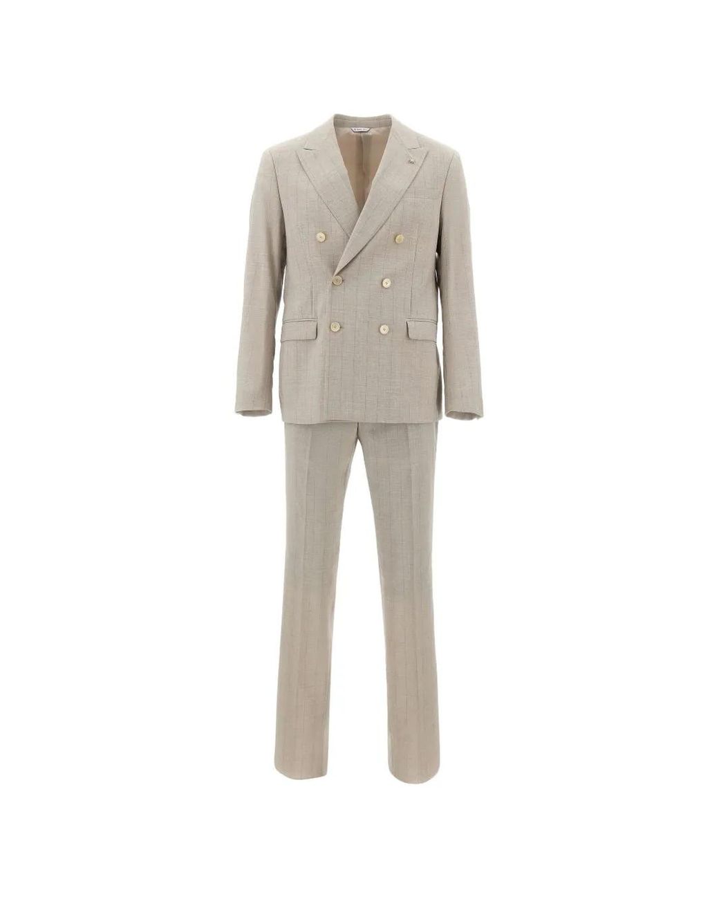 Manuel Ritz Natural Peal-Lapel Double-Breasted Suit for men