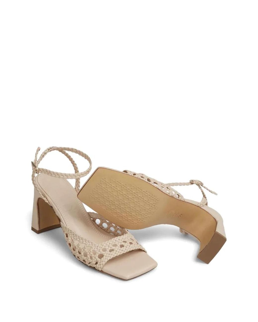 Souliers Martinez White Woven Sandals