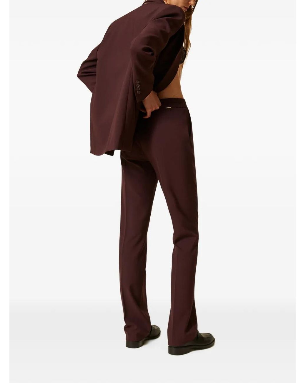 Twinset Purple Cigarette Trousers With Pockets