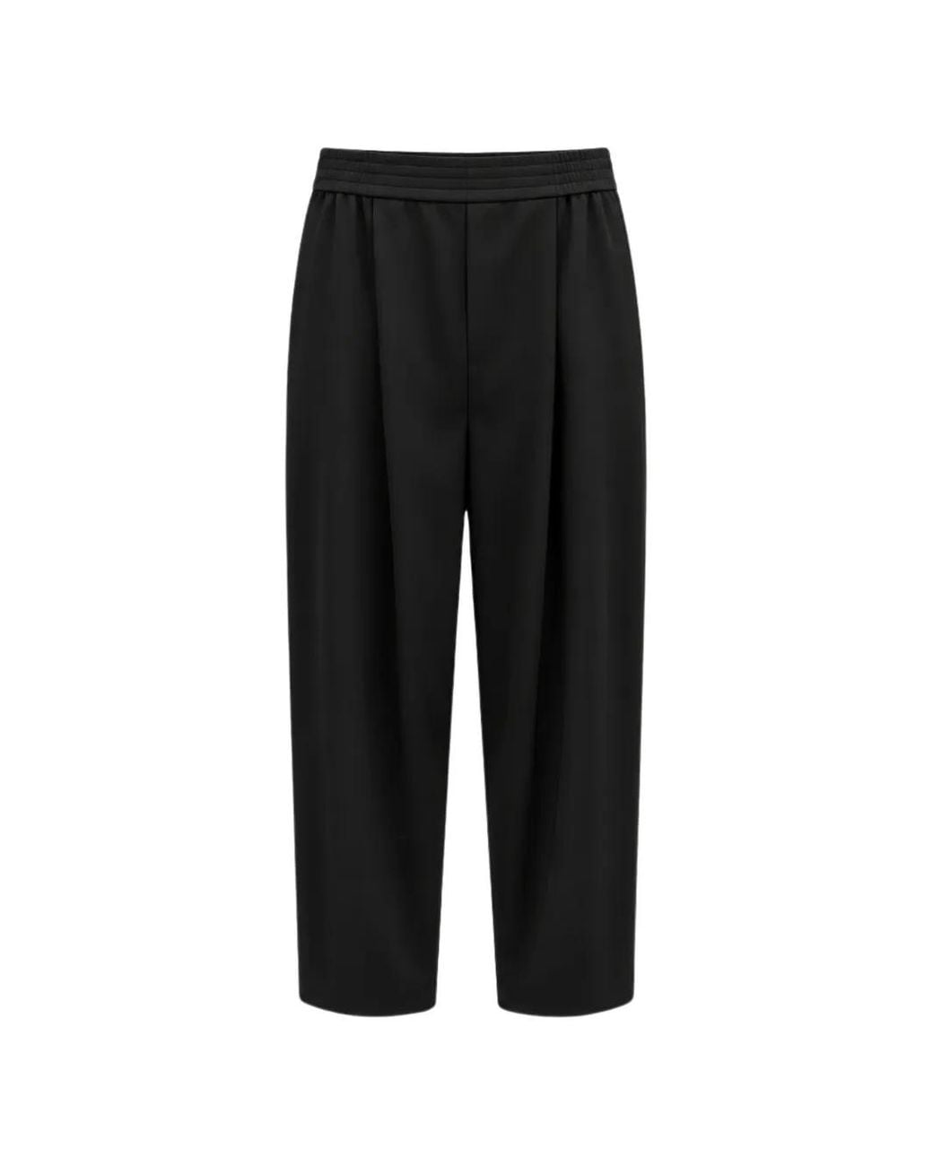 Liviana Conti Black Harper Elasticated-Waistband Pleated Trousers