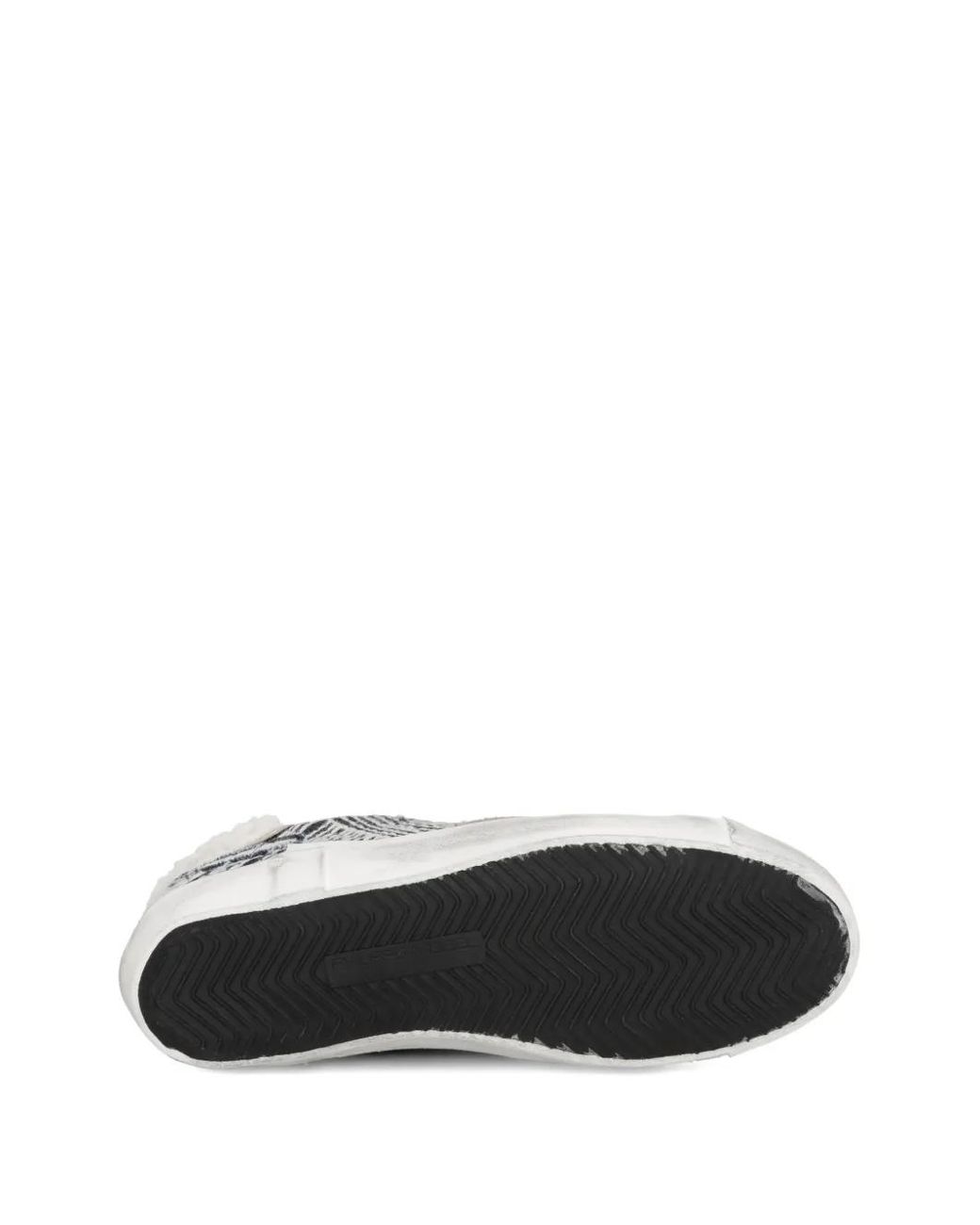 Philippe Model Gray Shearling-Trim Sneakers
