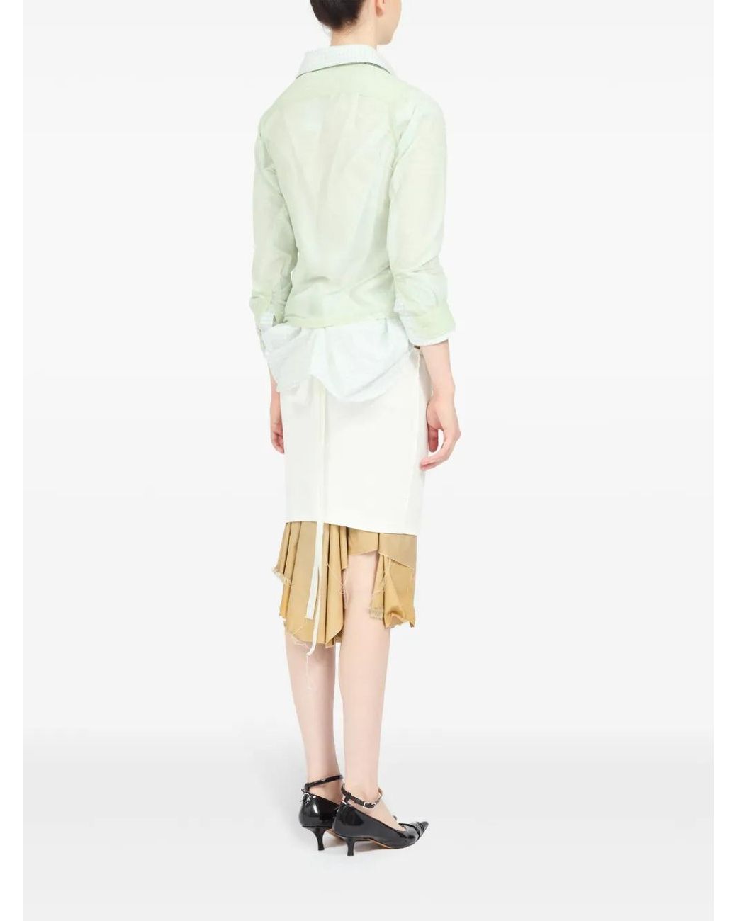 Maison Margiela Green Double-Layer Cotton Shirt