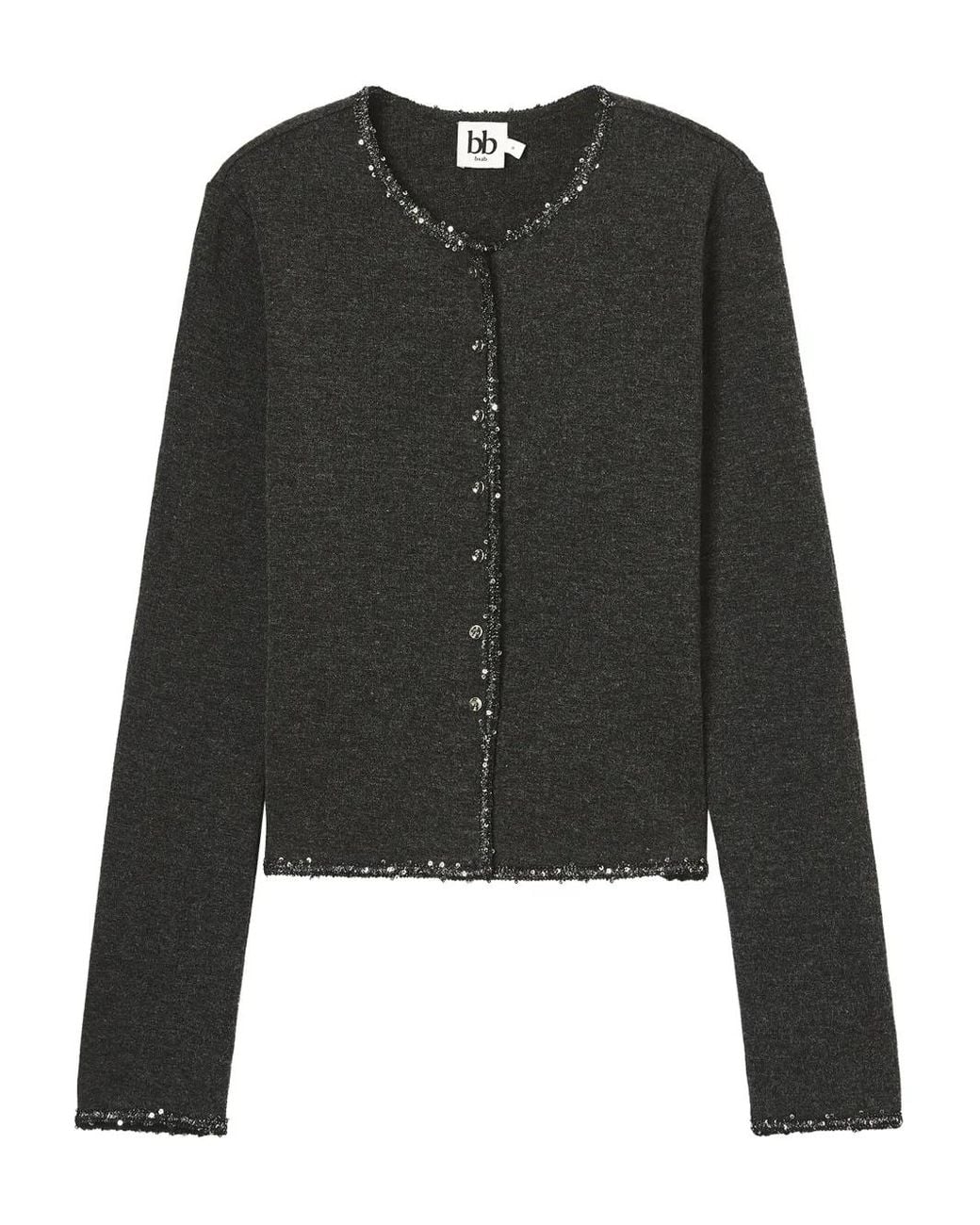 B+ AB Black Button-Embellished Cardigan