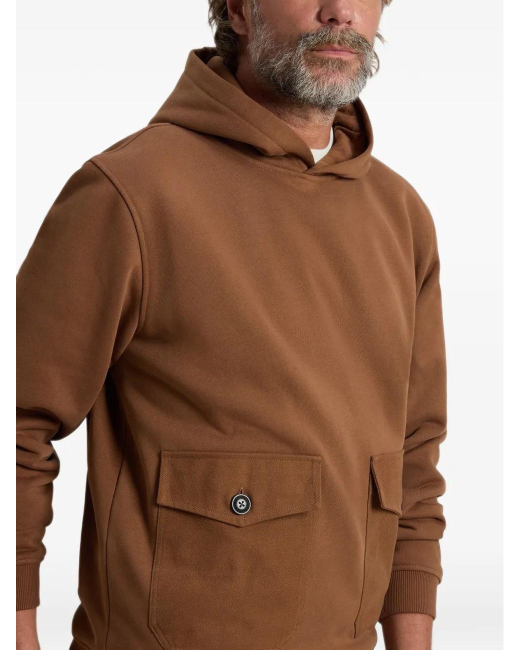 Woolrich Brown Pockets-Detail Hoodie for men