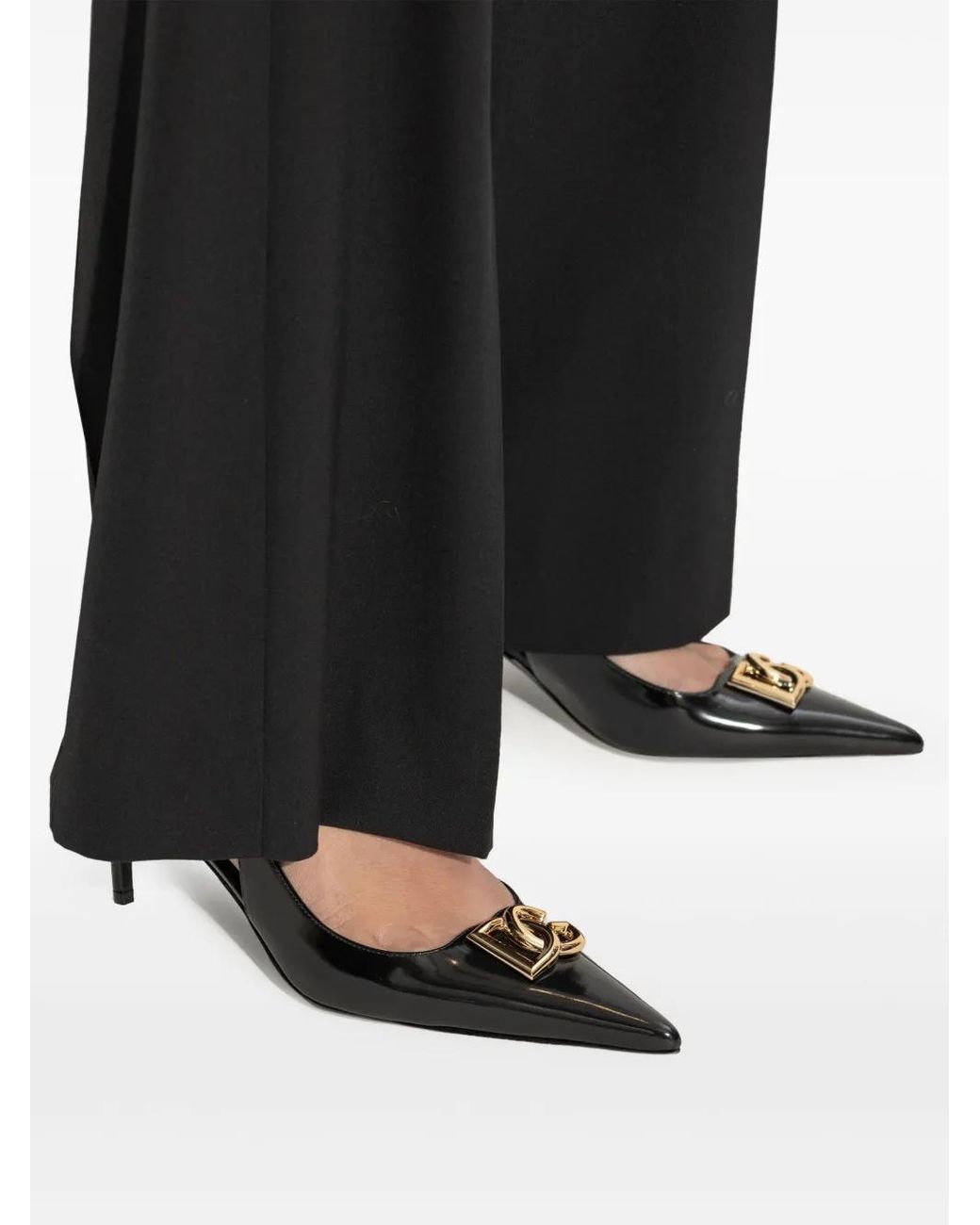 Dolce & Gabbana Black Lace Slingbacks 9cm Heel
