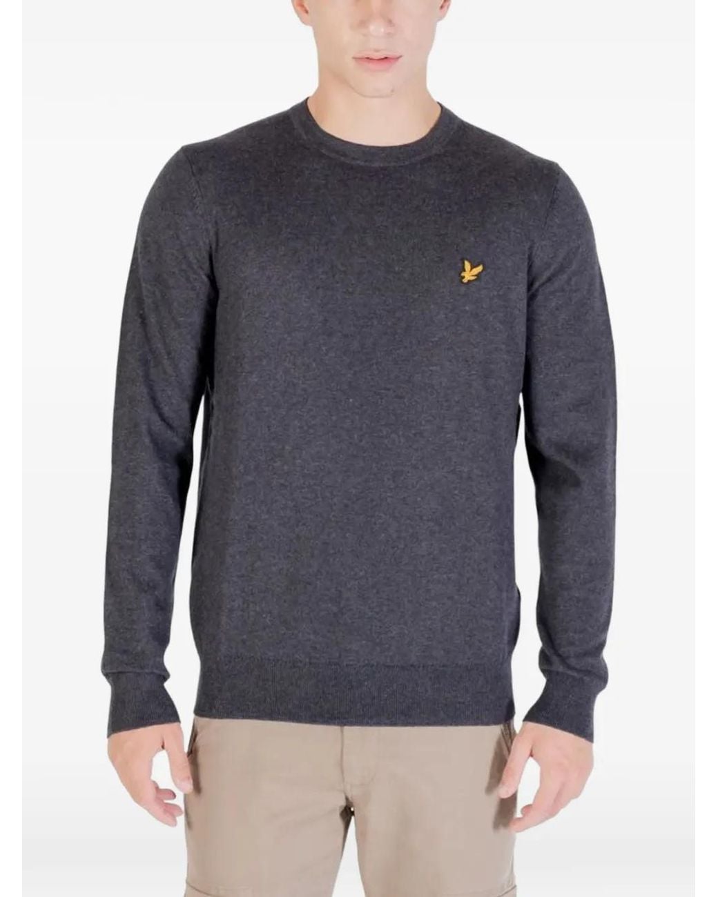 Lyle & Scott Blue Logo-Patch Sweater for men