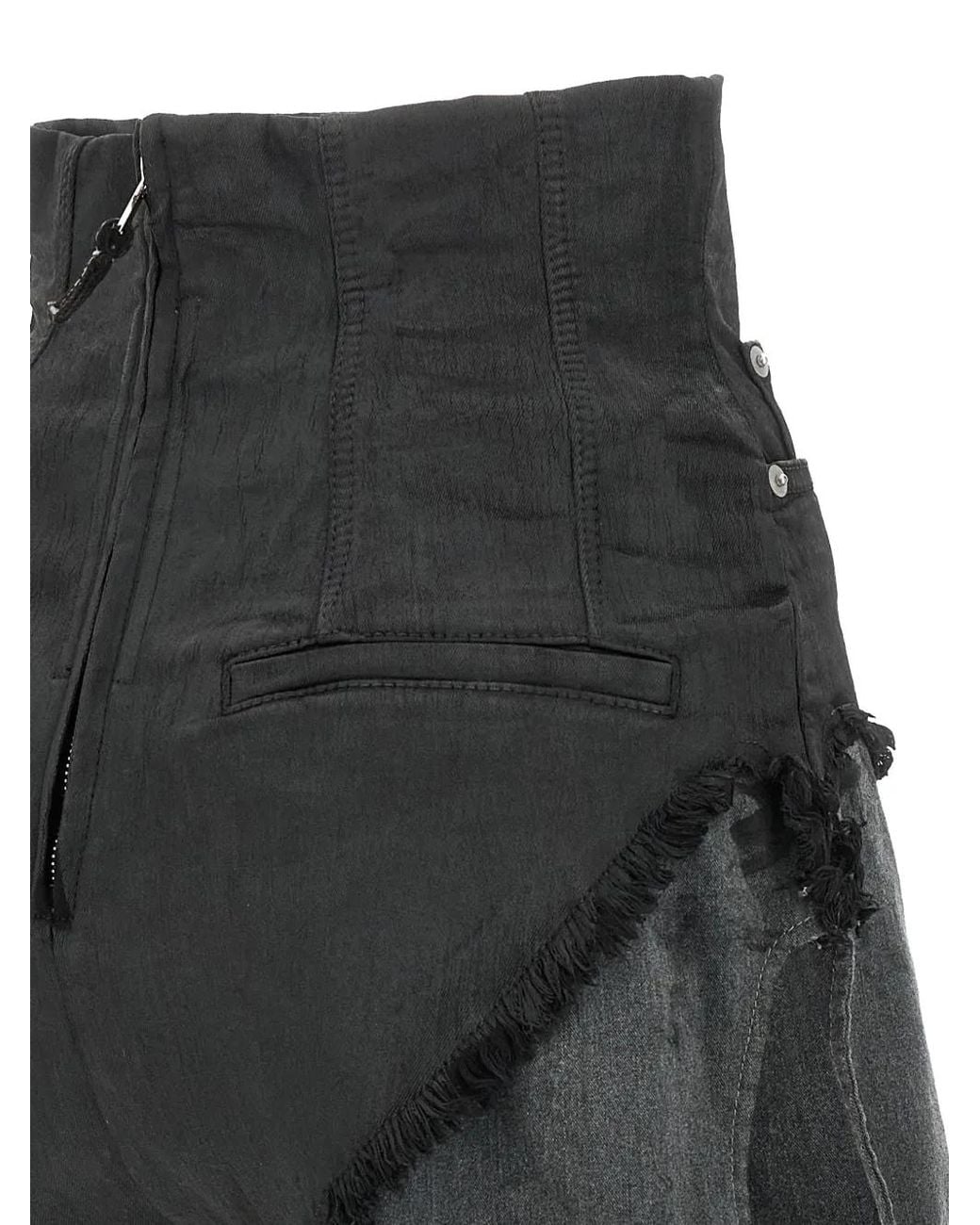 Rick Owens Black Dirt Cutoffs Mini Shorts