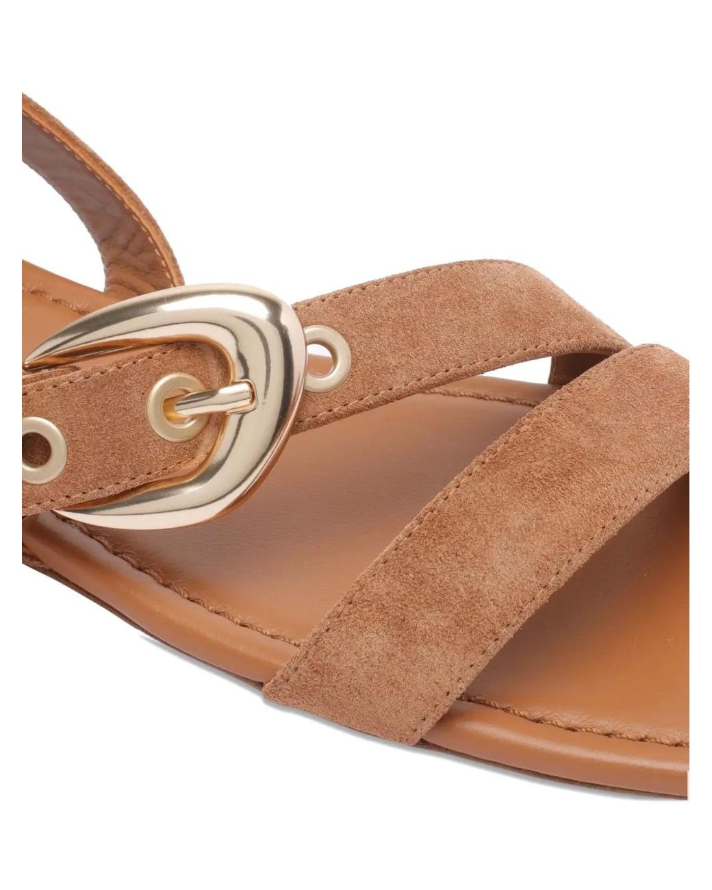 Stuart Weitzman Brown Flache Sandalen Aus Wildleder