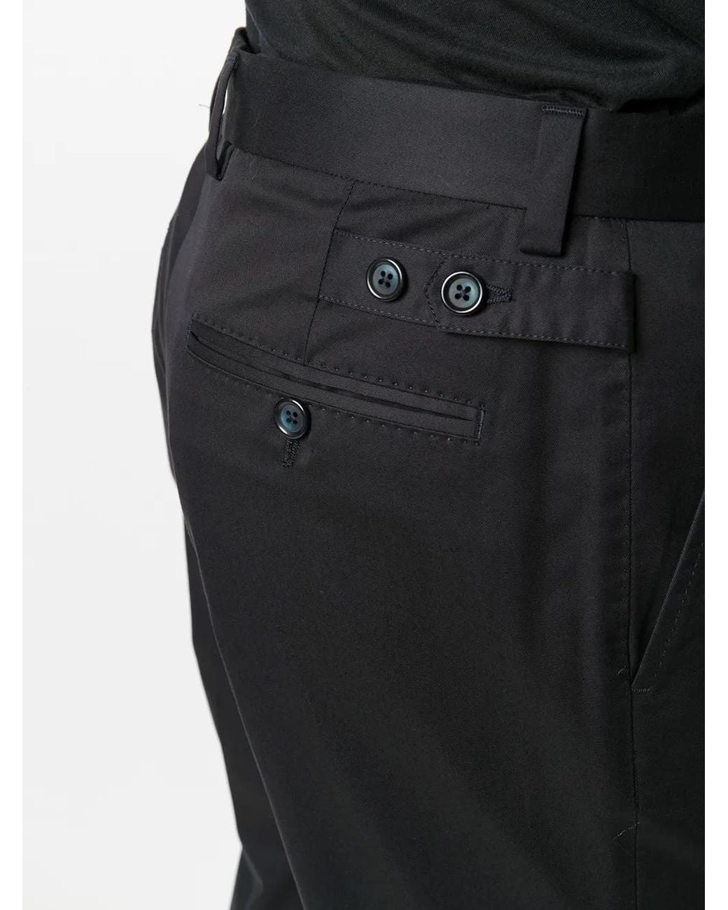 Dolce & Gabbana Black Stretch-Cotton Tailored Trousers for men