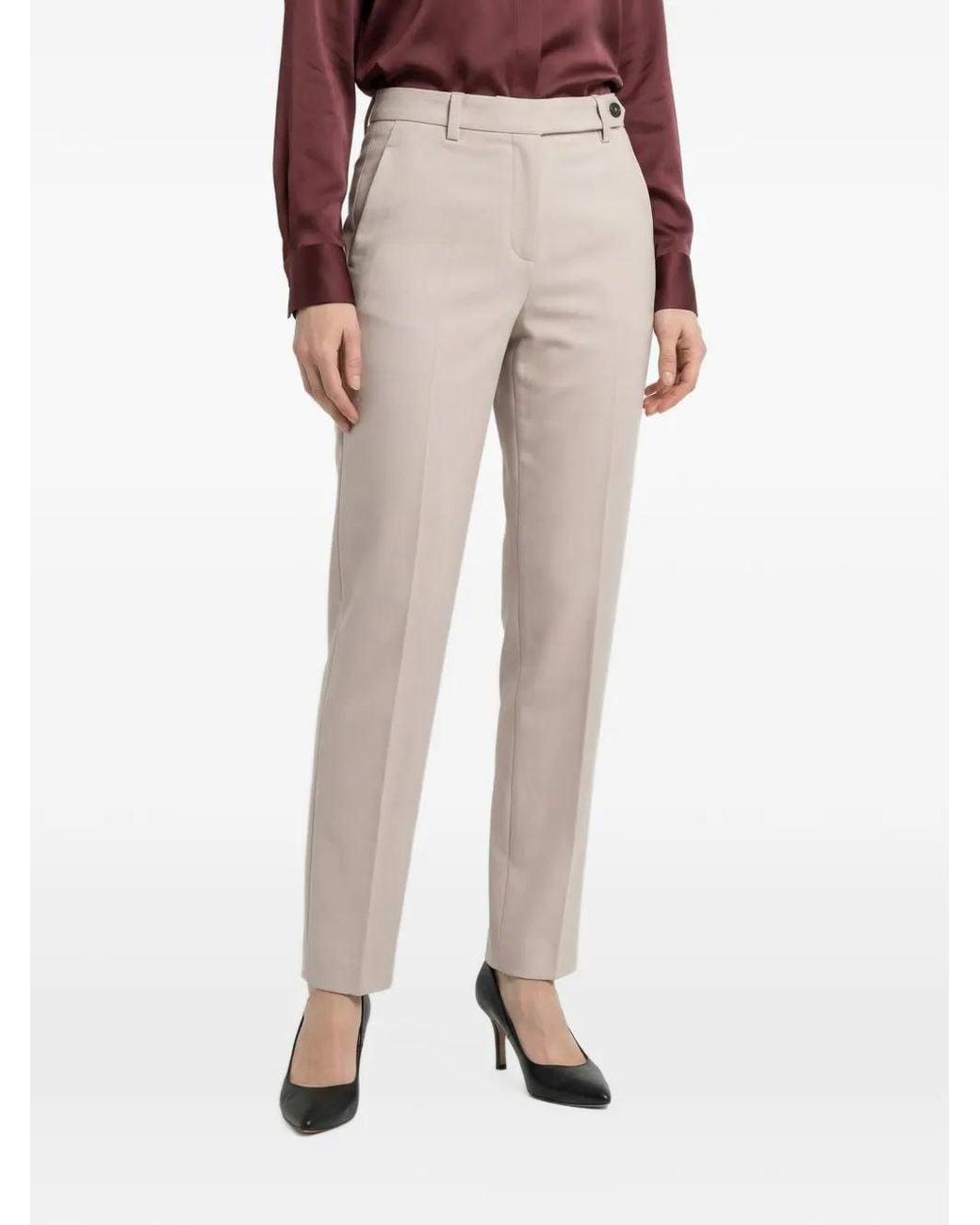 Brunello Cucinelli Natural Tailored Pressed-Crease Trousers