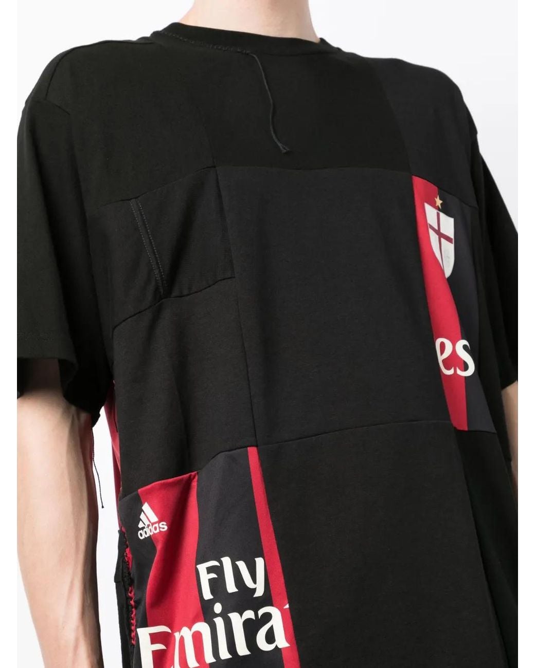 Children of the discordance Black Patchwork Cotton T-Shirt for men
