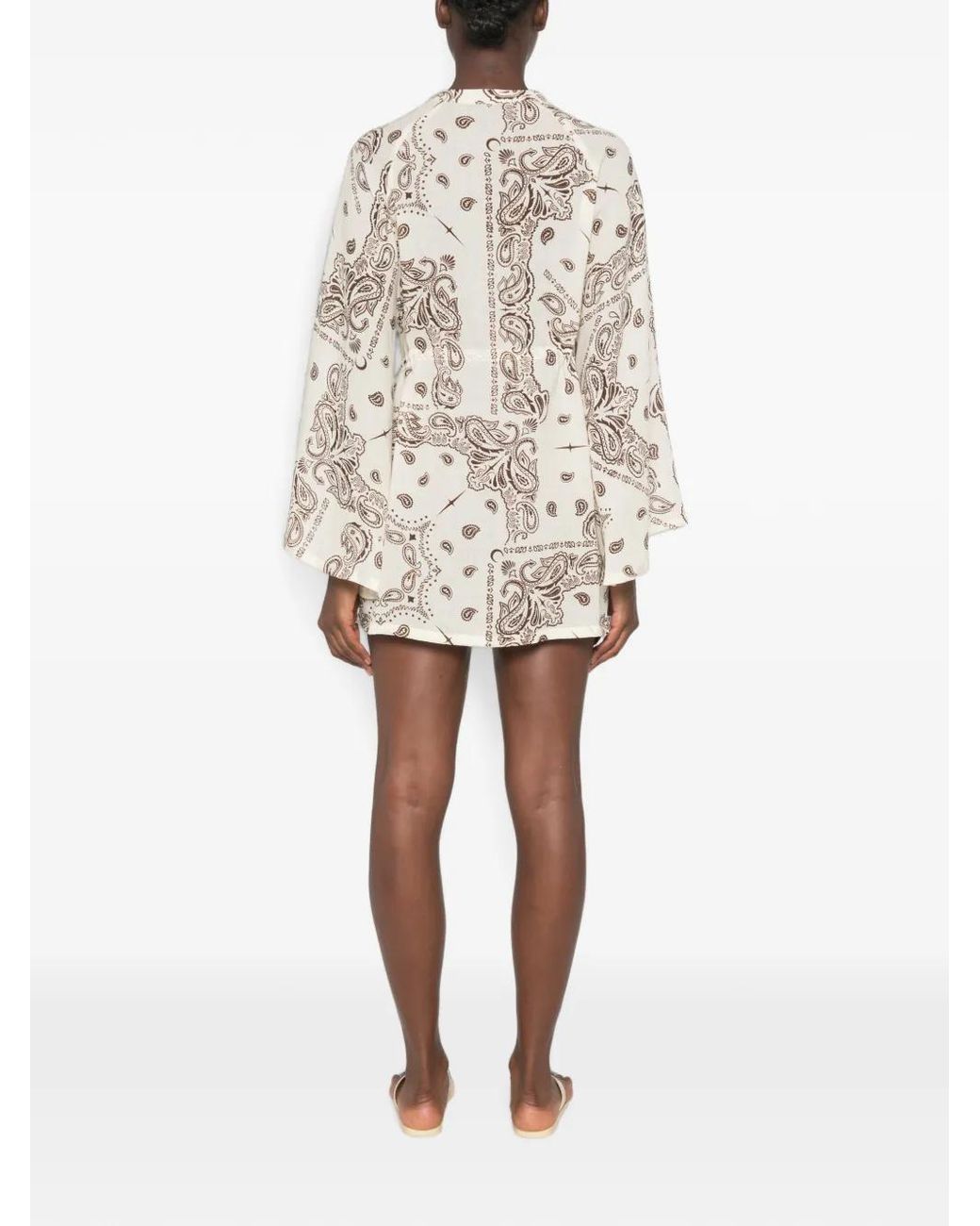 VENUJA White Paisley-Print Cut-Out Mini Dress