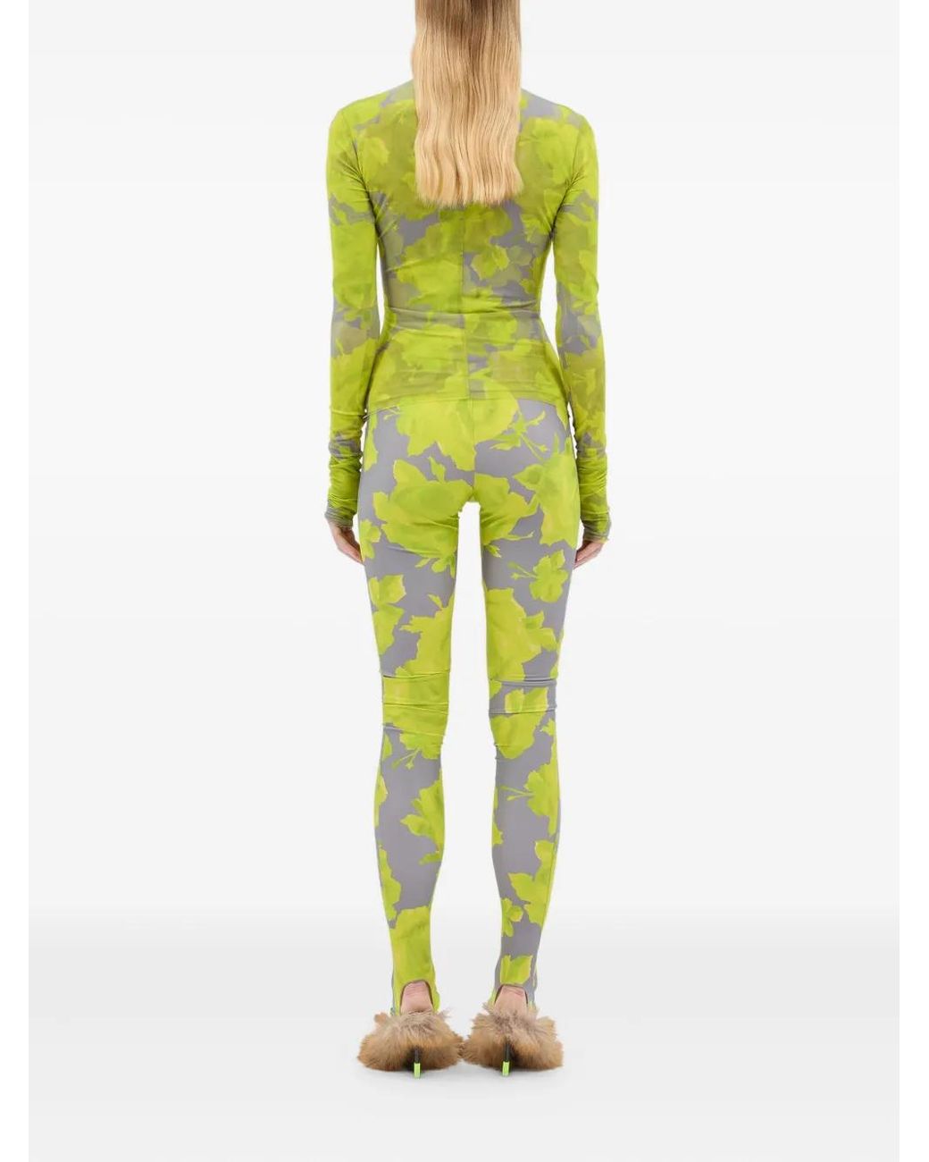 MSGM Broek Met Bloemenprint in het Yellow