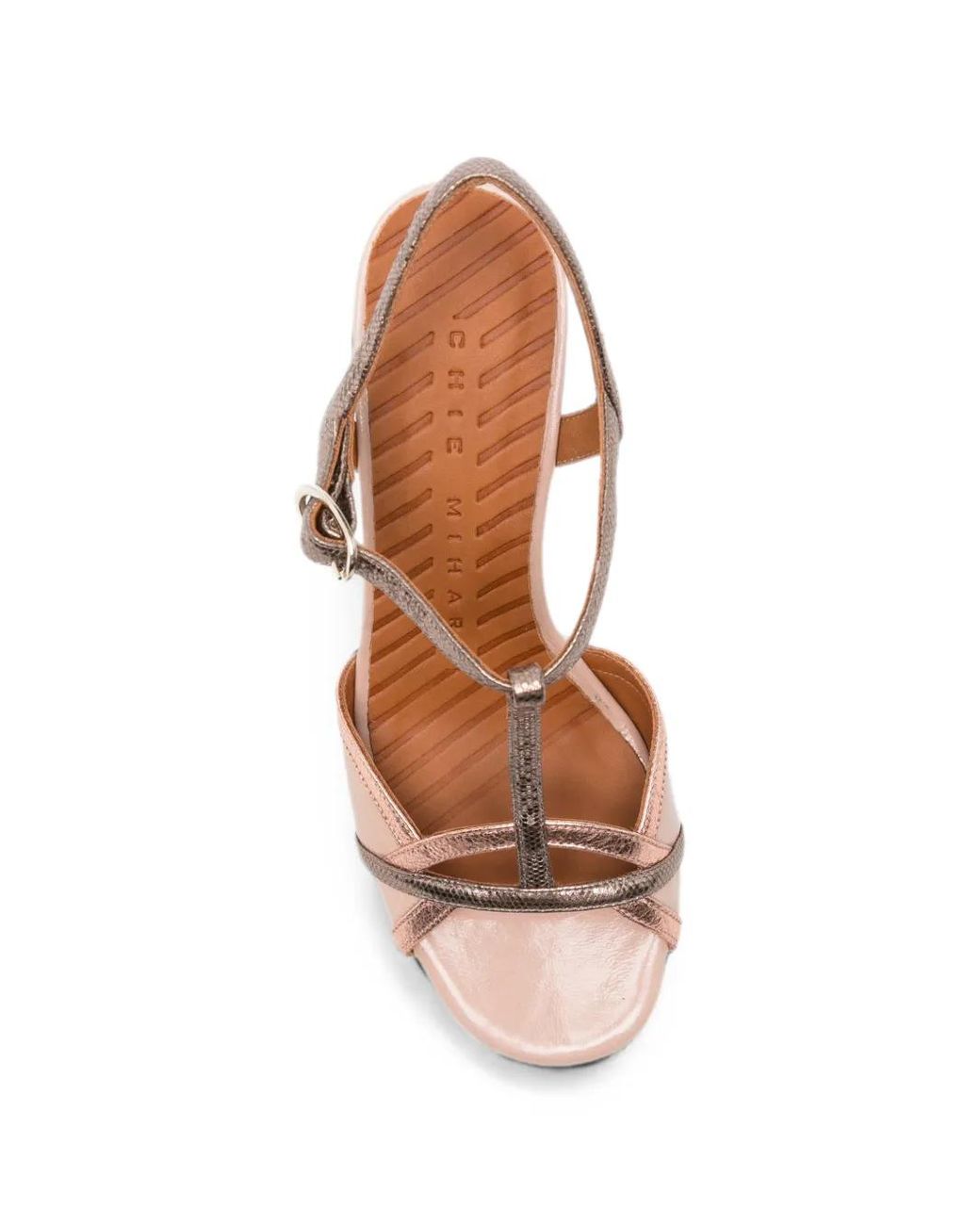 Chie Mihara Pink T-Bar Leather Sandals