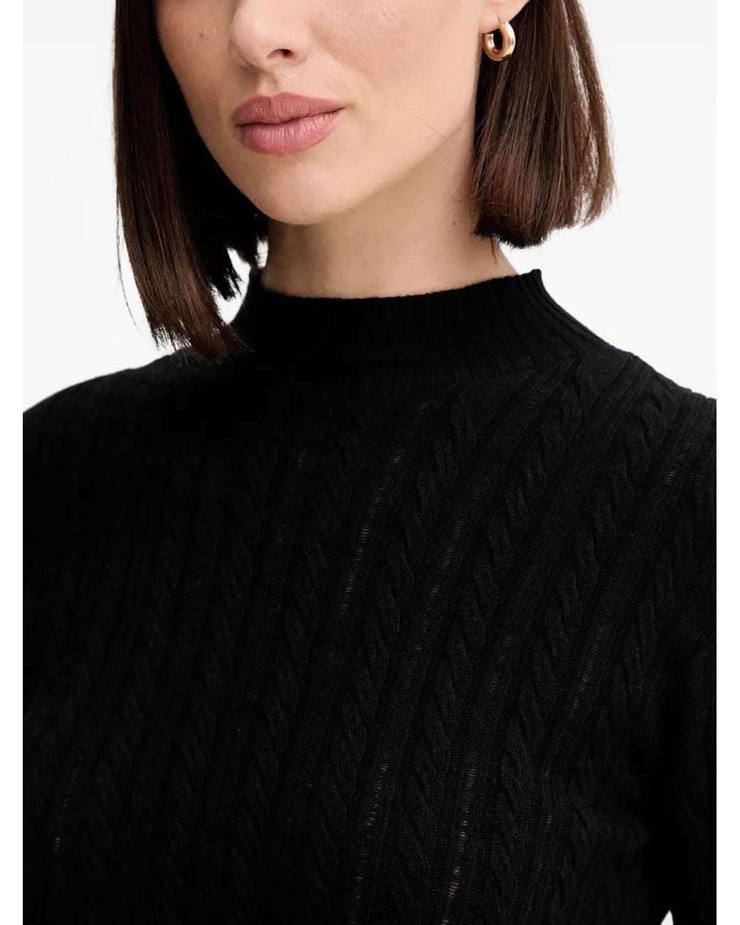 Twinset Black Cable-Knit Jumper