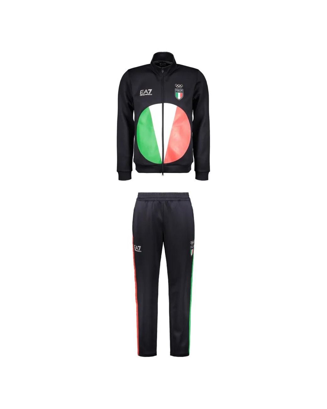 EA7 White Graphic-Print Tracksuit Set for men