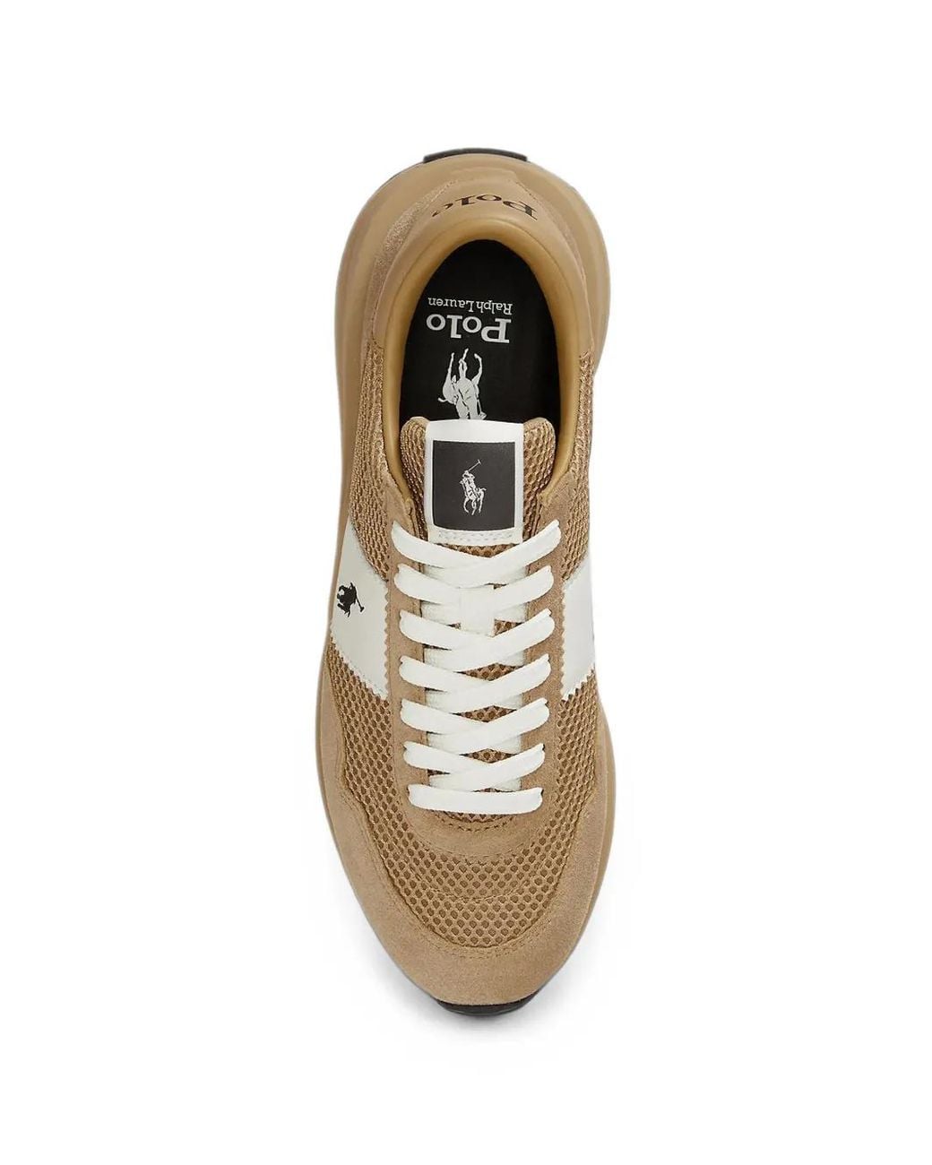 Polo Ralph Lauren White Baskets En Mesh À Patch Logo