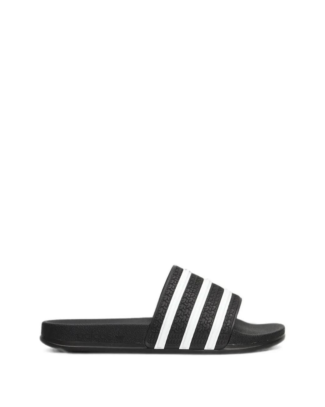 Adidas White Adilette Striped Textured Slides for men