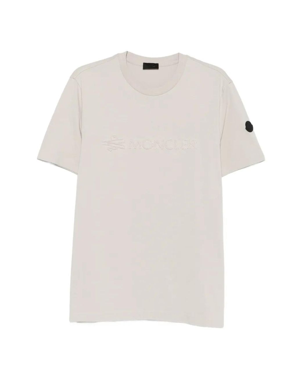 Moncler White Logo Cotton T-Shirt for men
