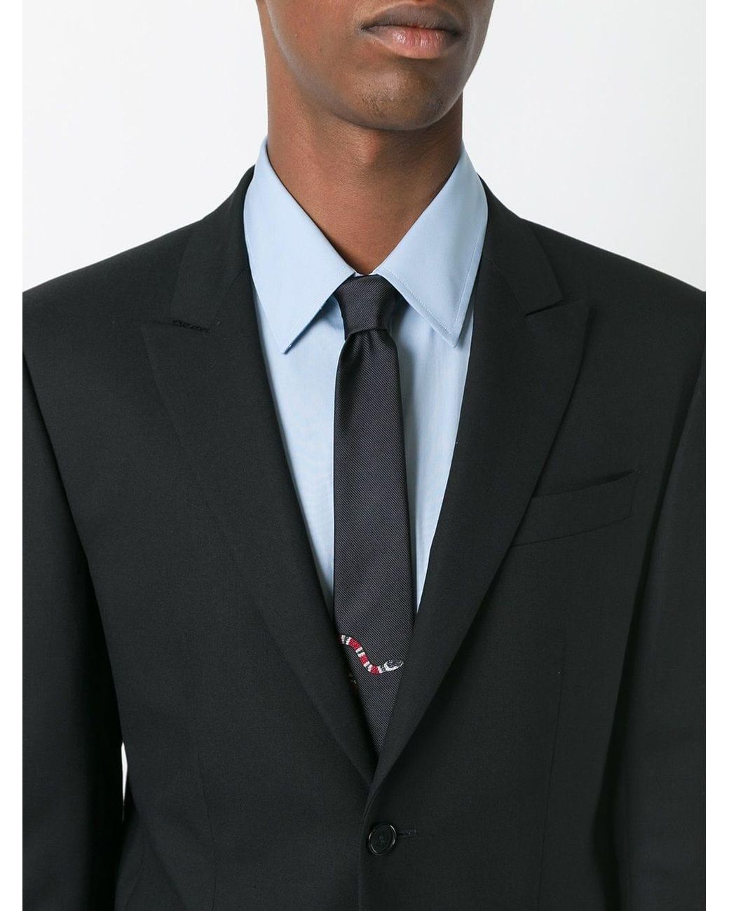 Gucci Silk Snake Print Tie in Black for 