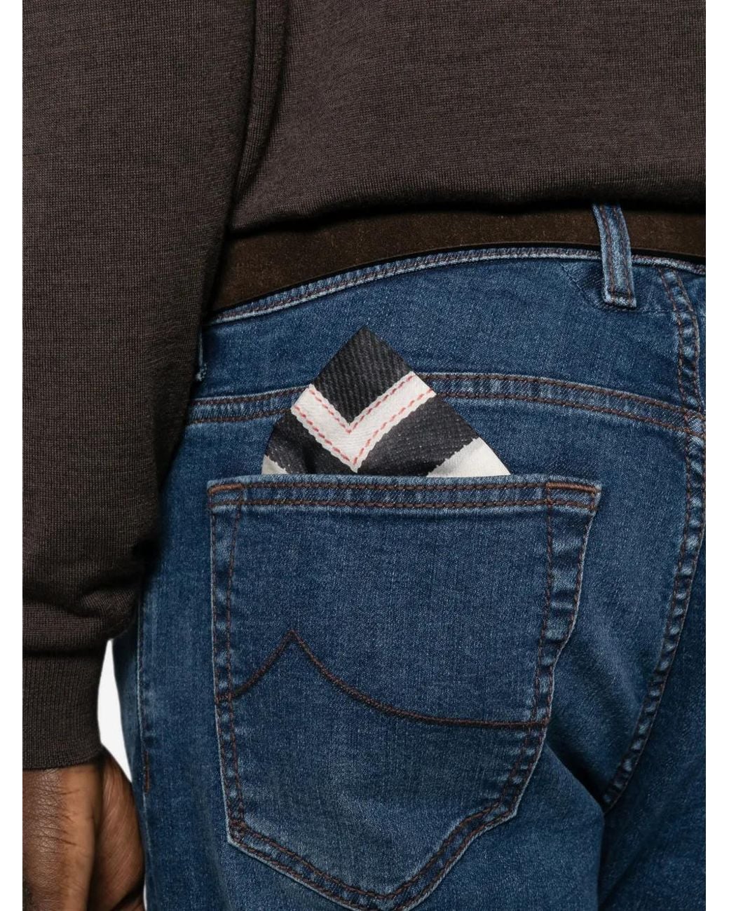 Jacob Cohen Blue Faded Straight-Leg Jeans for men