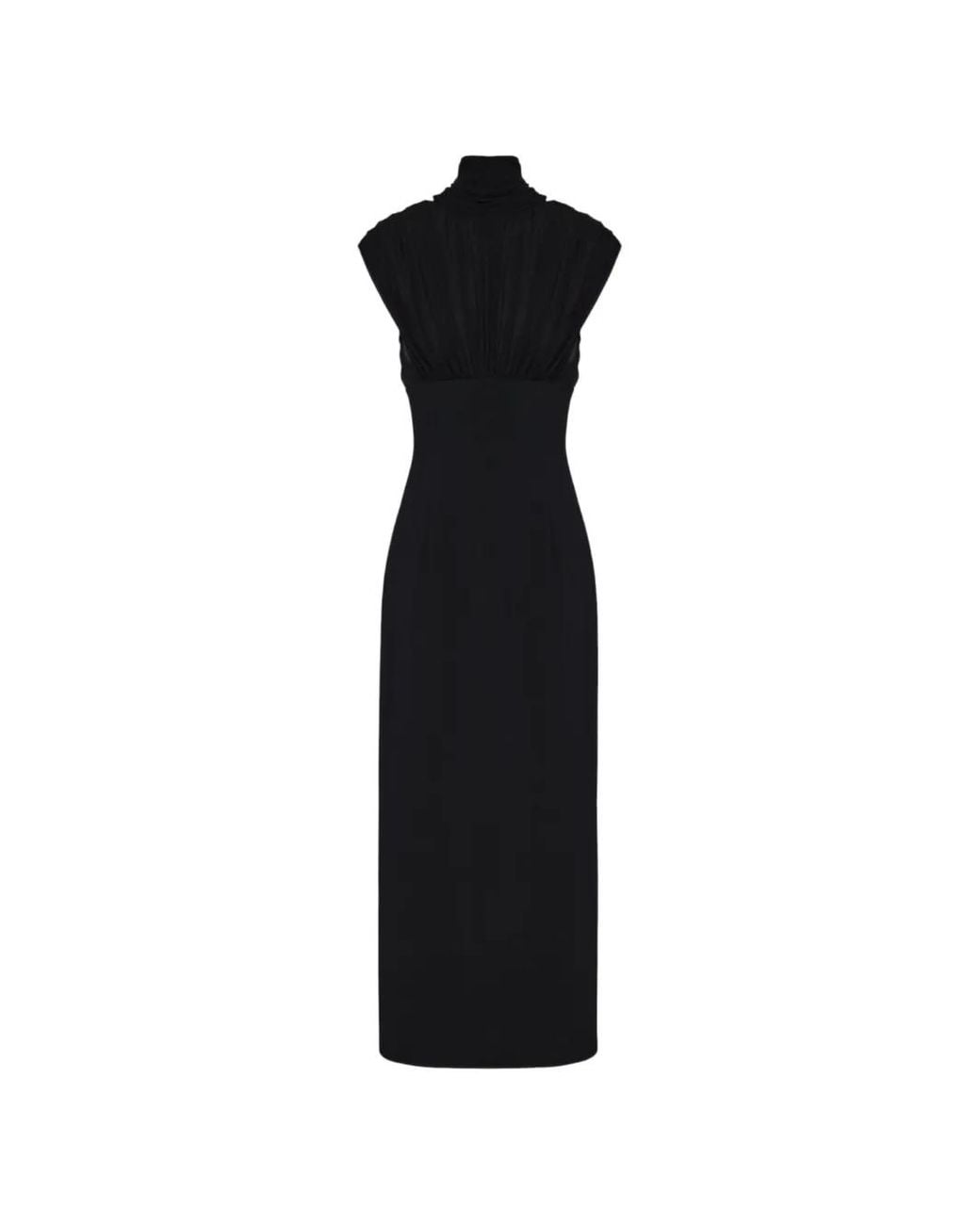 ARMARIUM Black Fosca Ruched Maxi Dress