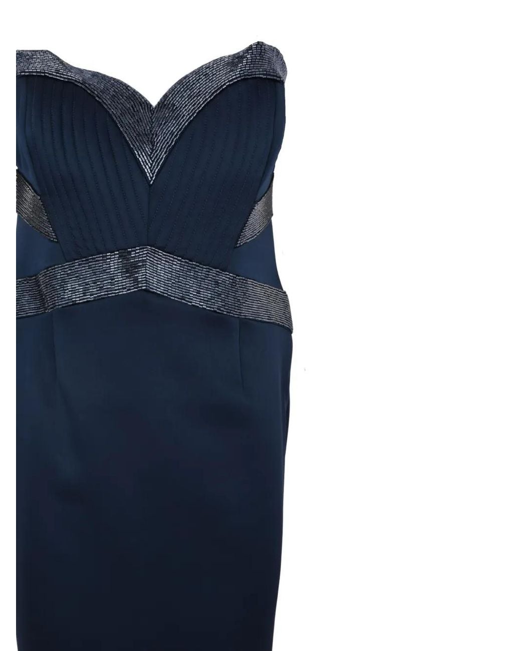 Rebecca Vallance Blue Elivera Strapless Pleated Maxi Dress