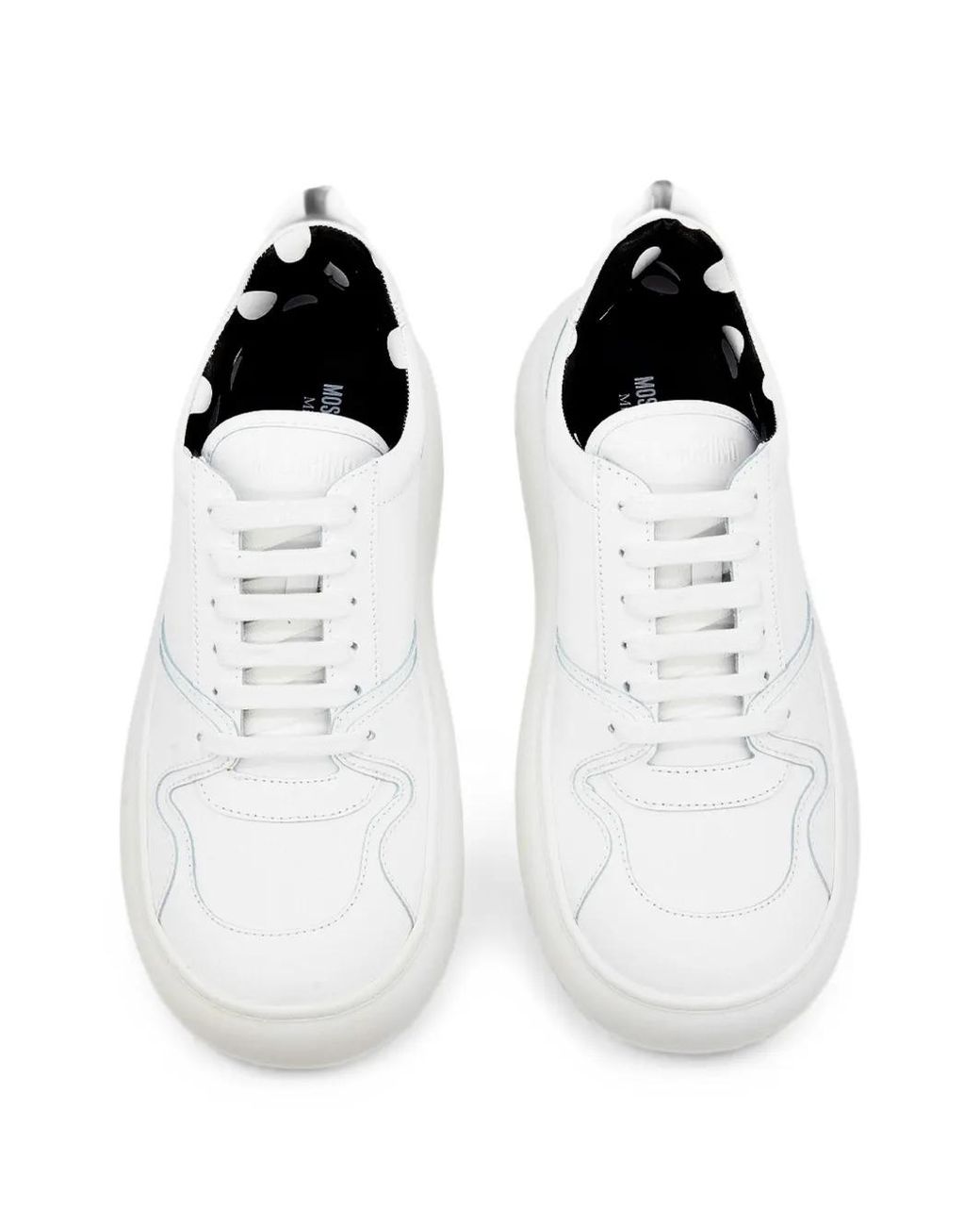 Moschino White Becco Square-Toe Sneakers for men
