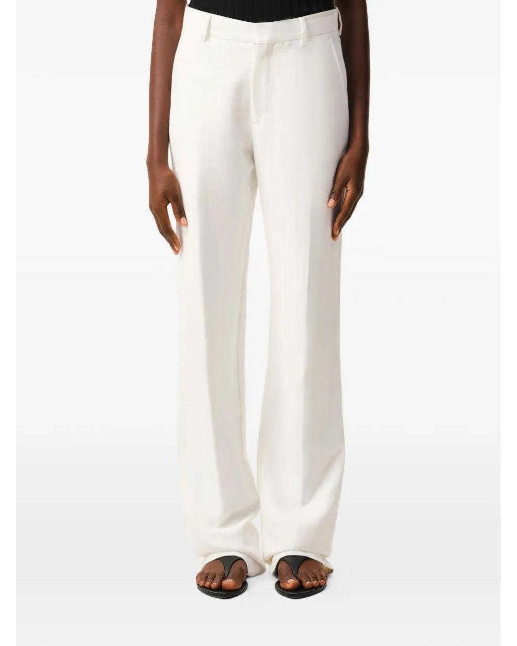 AMI Pantalon Met Verborgen Sluiting in het White