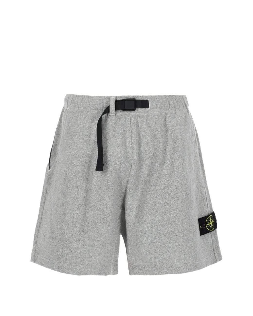 Stone Island Gray 6200013 Mélange Fleece Shorts for men