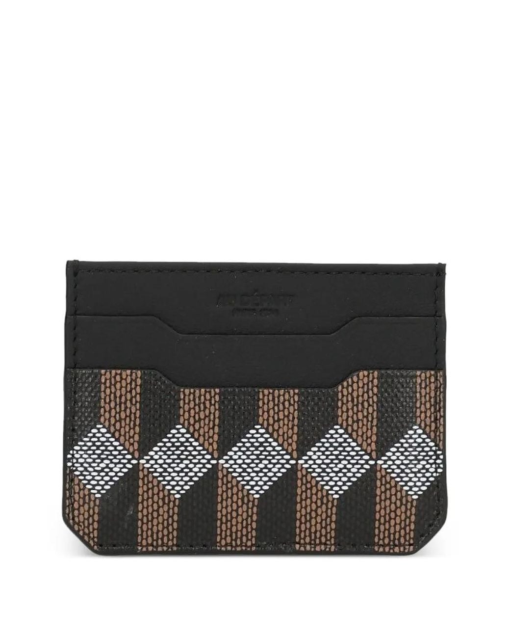AU DEPART Black Monogram-Print Card Holder