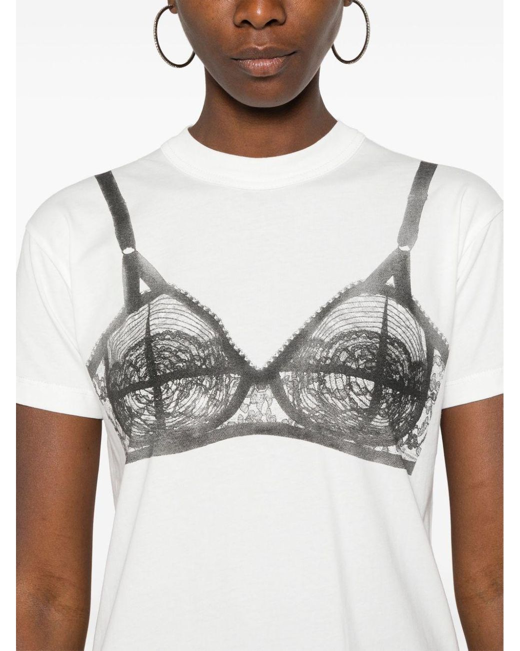 VAQUERA Bra-print Cotton T-shirt in Gray | Lyst