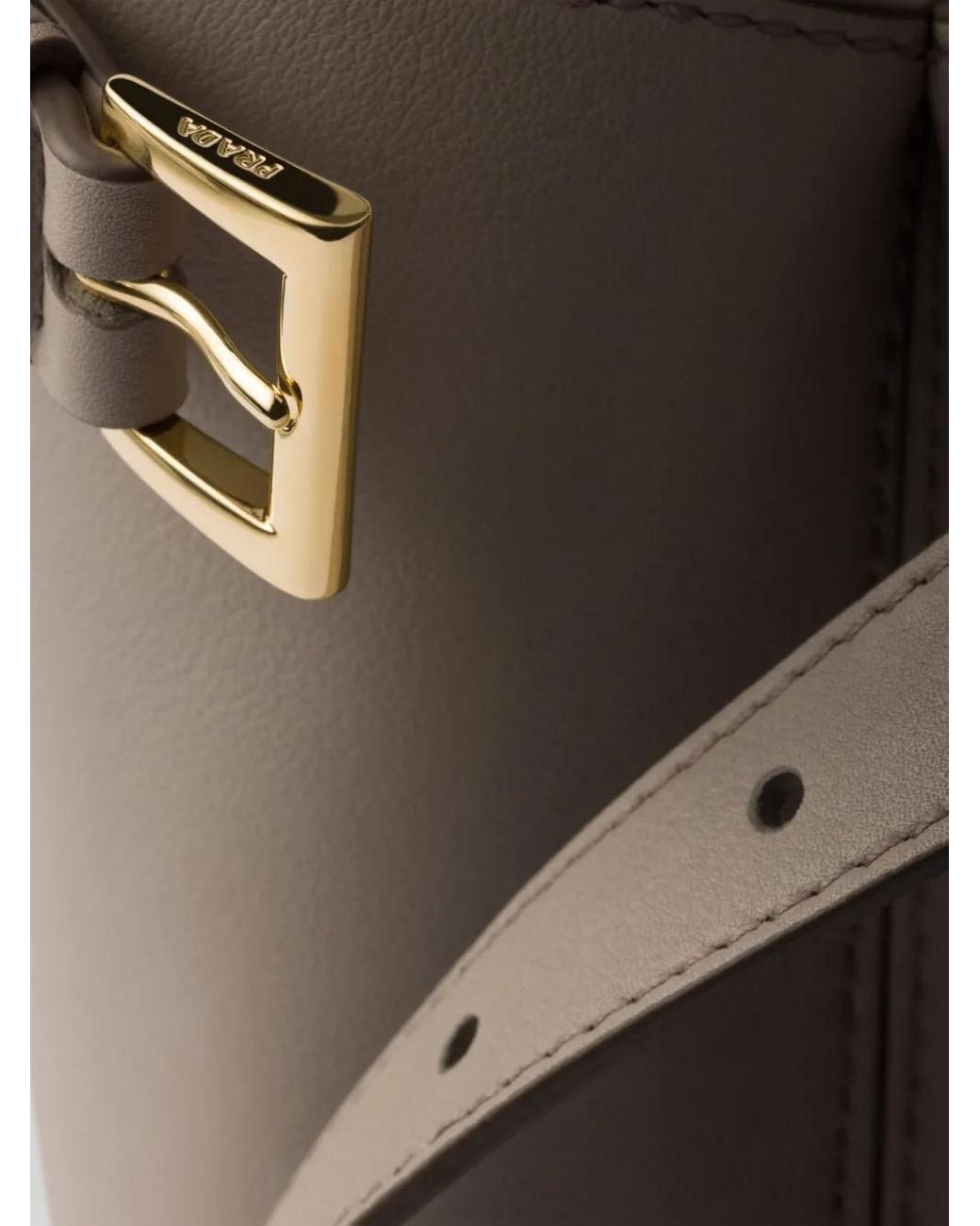 Prada Brown Medium Buckle Tote Bag