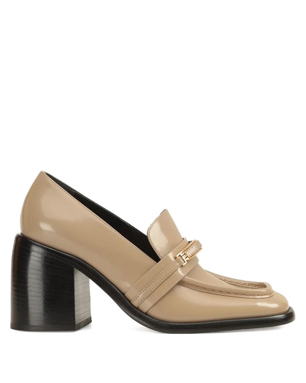 Sergio Rossi Natural Bitt Leather Loafers