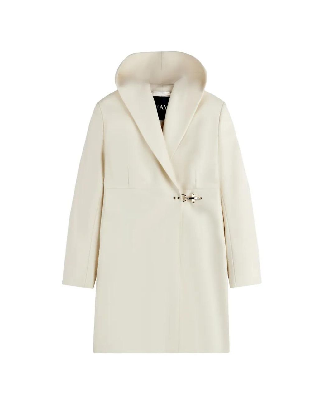 Fay White Gancio Hooded Coat