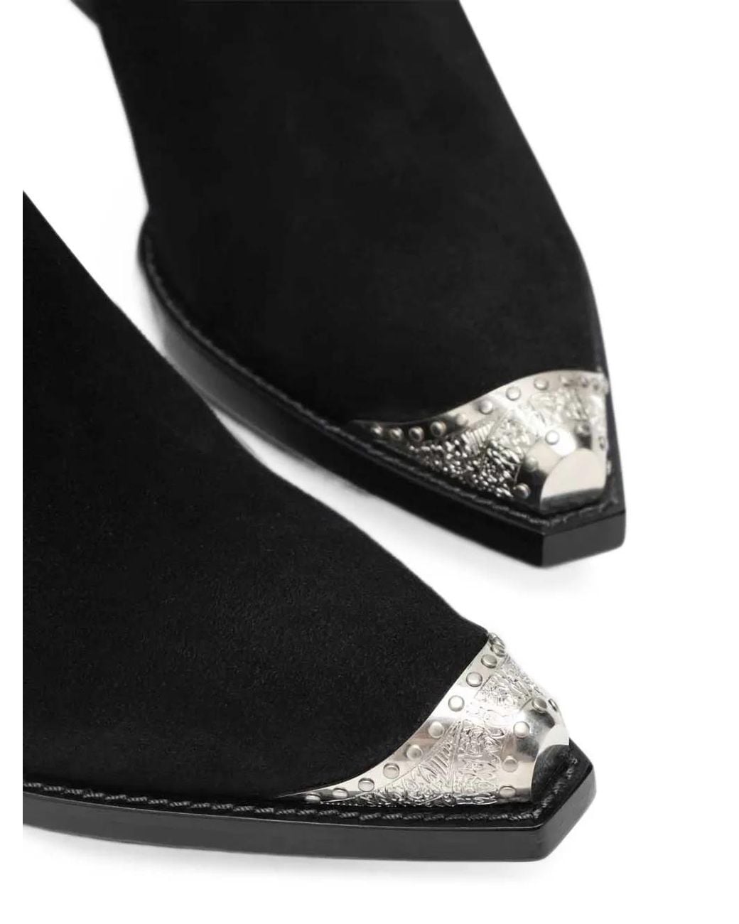 Sartore Black Metal-Toe-Cap Chelsea Boots
