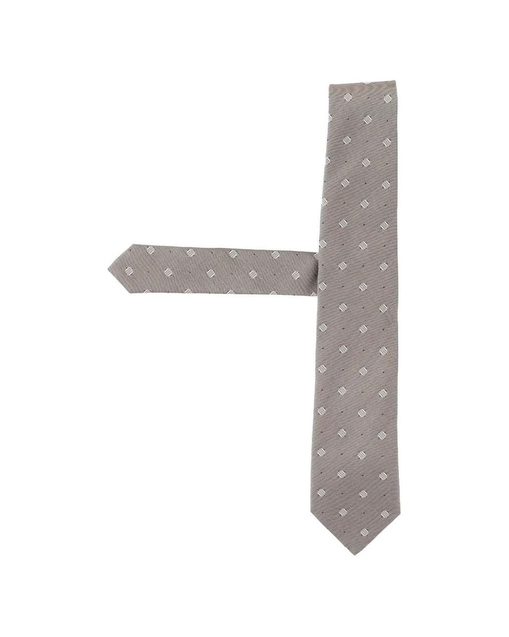 Boss White Polka-Dot Silk Tie for men