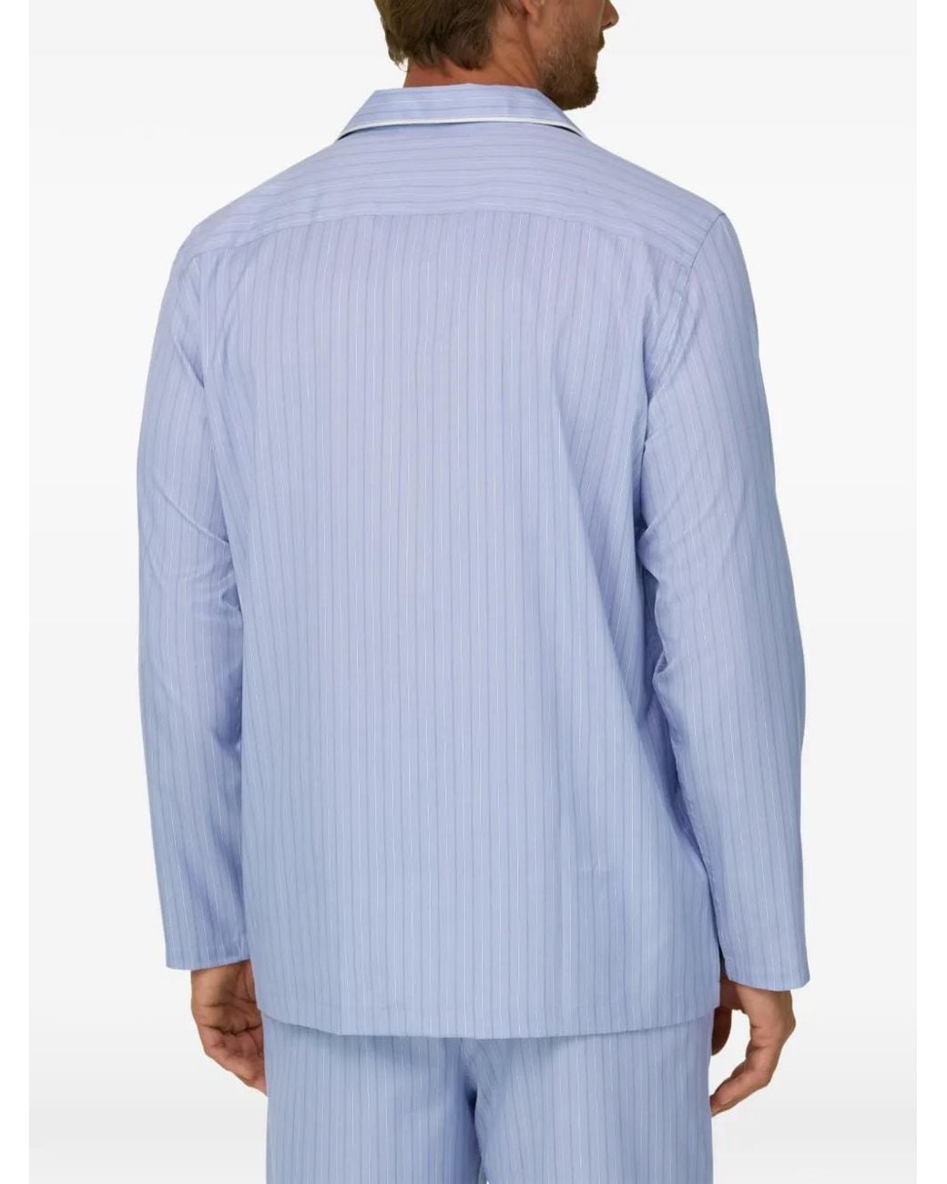 Boggi Blue Pajama Pinstripe Cotton Silk for men
