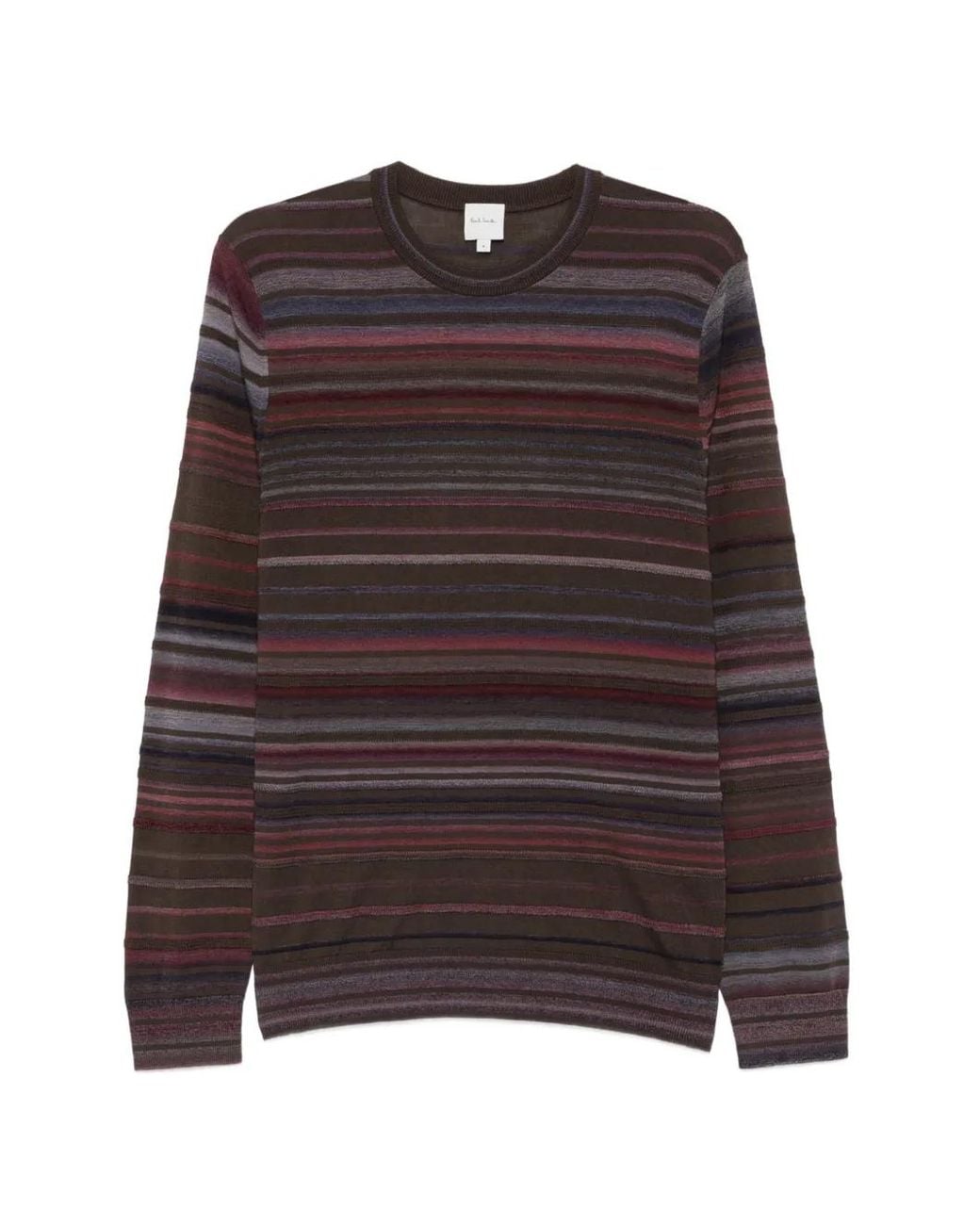 Paul Smith Brown Pull En Mérinos À Rayures for men