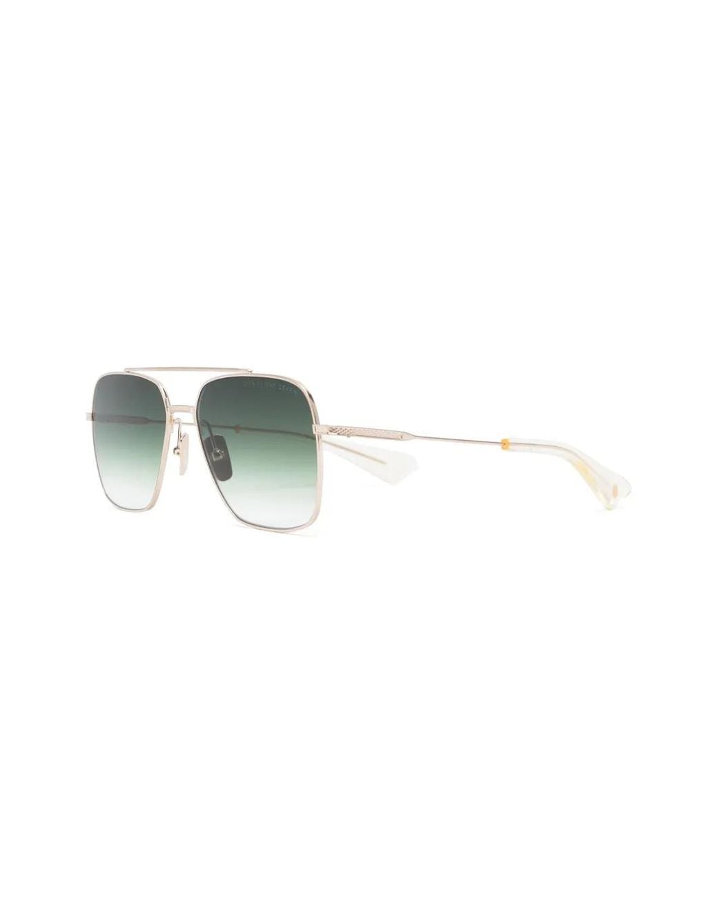 Dita Eyewear Green Square-Frame Straight-Arm Sunglasses