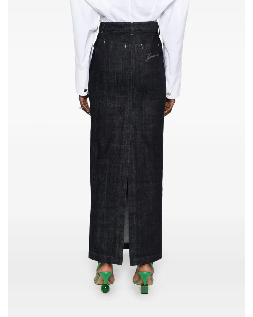 Jacquemus Blue Long Skirt Le Jupe De-Nîmes With Slit