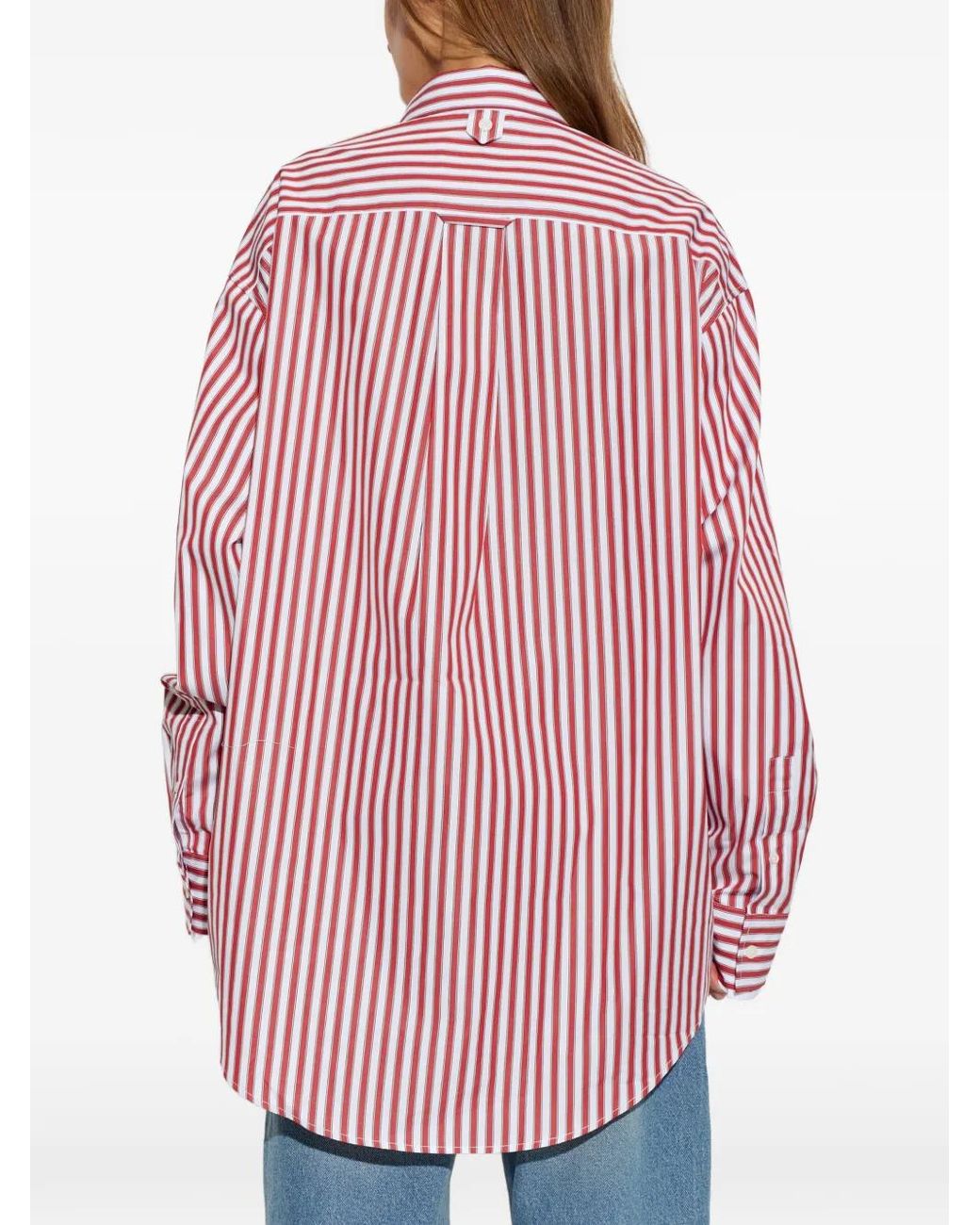 AMI Pink Striped-Pattern Shirt