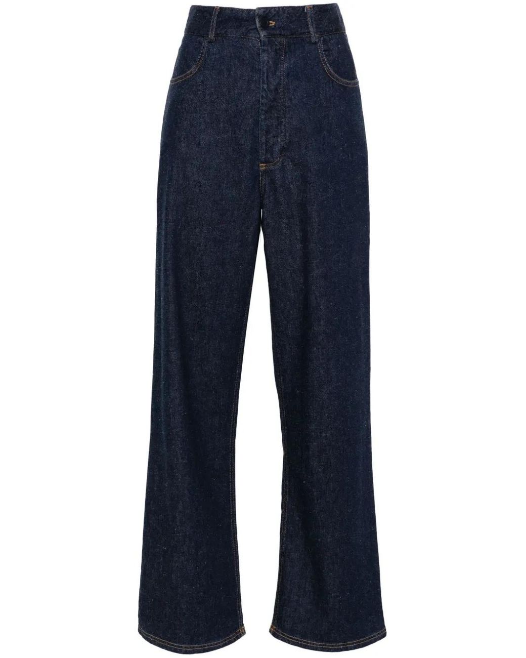 Baserange Blue High-Waisted Straight-Leg Jeans