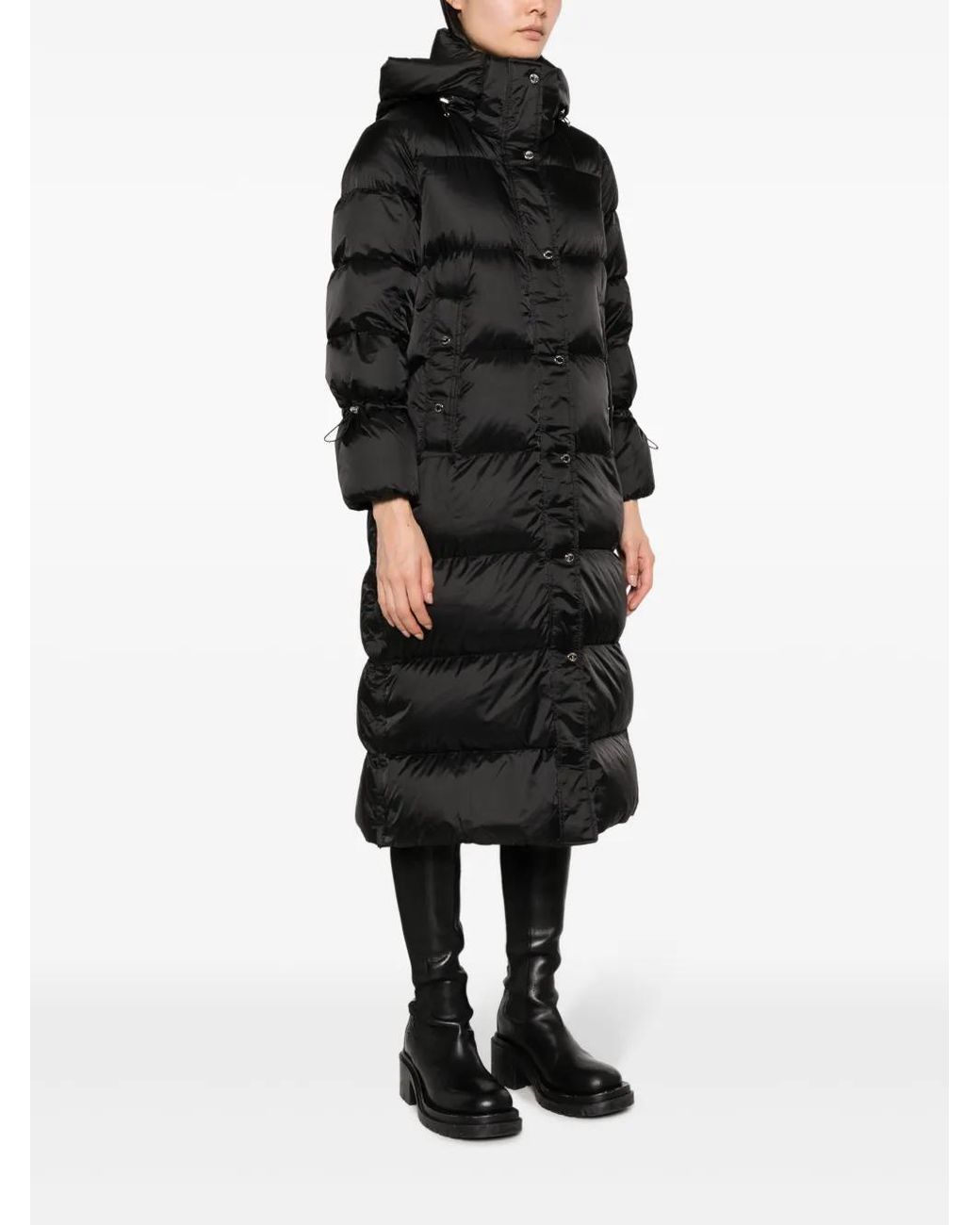 Moorer Black Padded Feather-Down Coat
