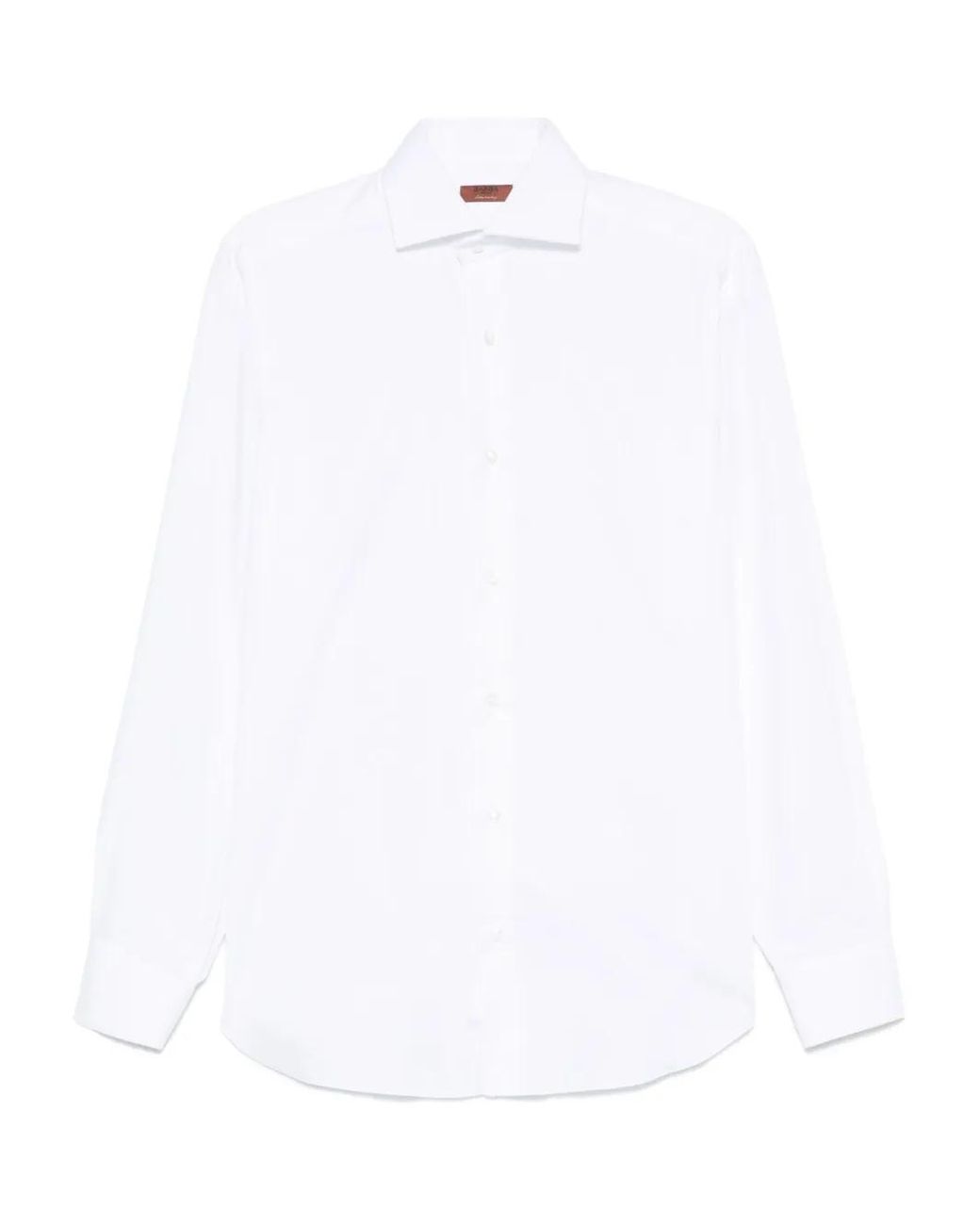 Barba Napoli White Long-Sleeve Cotton Shirt for men