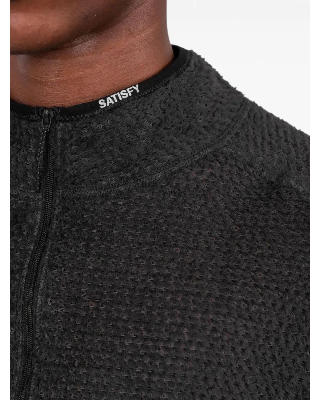 Satisfy Black Fuzzfleece Ad Half-Zip Sweater for men