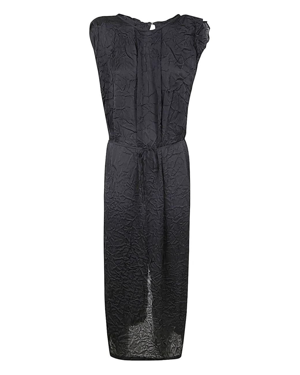 Maria Calderara Black Creased Dress