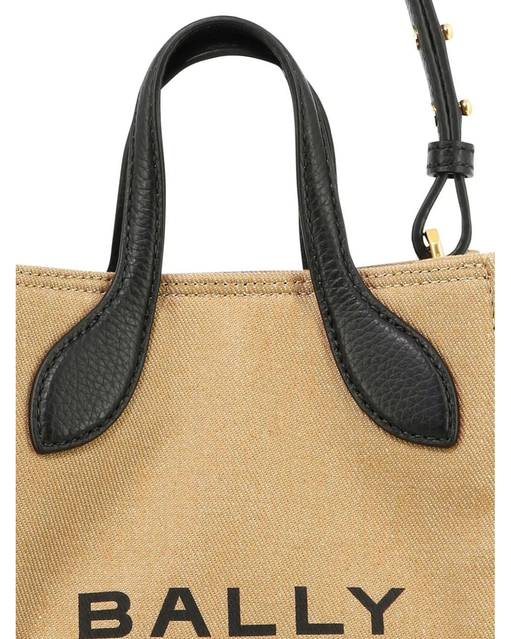 Bally Natural Bar Logo-Print Tote Bag