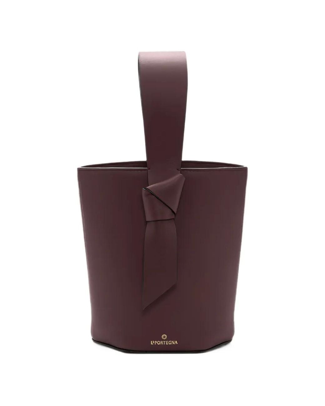La Portegna Purple Julieta Knotted Leather Tote Bag