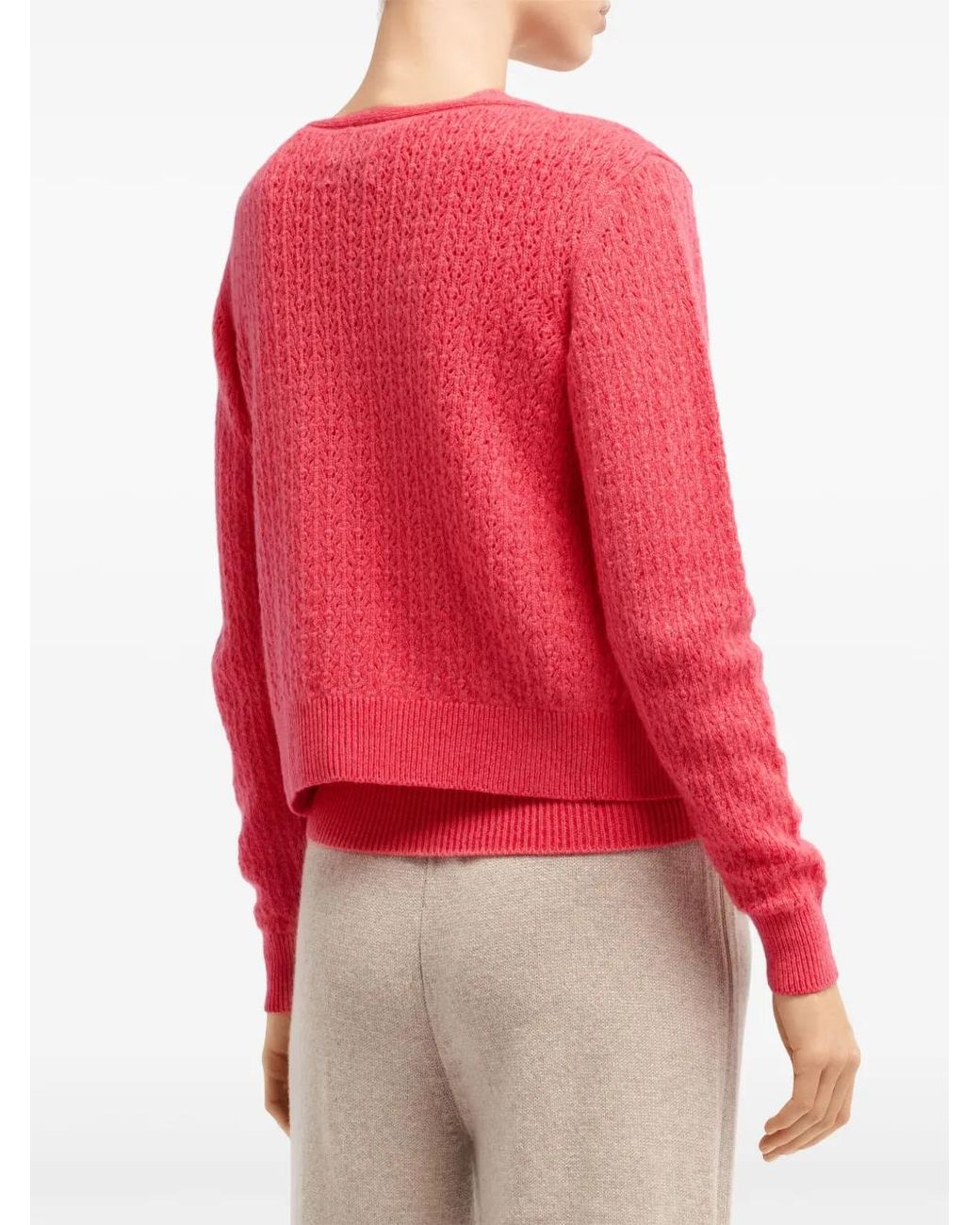Barrie Pink V-Neck Cashmere Cardigan